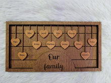 Load image into Gallery viewer, Personalized Heart Family Frame