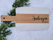 Load image into Gallery viewer, Marble and Acacia Wood Serving Board