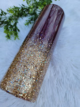 Load image into Gallery viewer, Tumbler Gift Set - 30oz Burgundy and Gold Skinny Tumbler