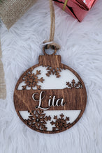 Load image into Gallery viewer, Split Snow Ornament