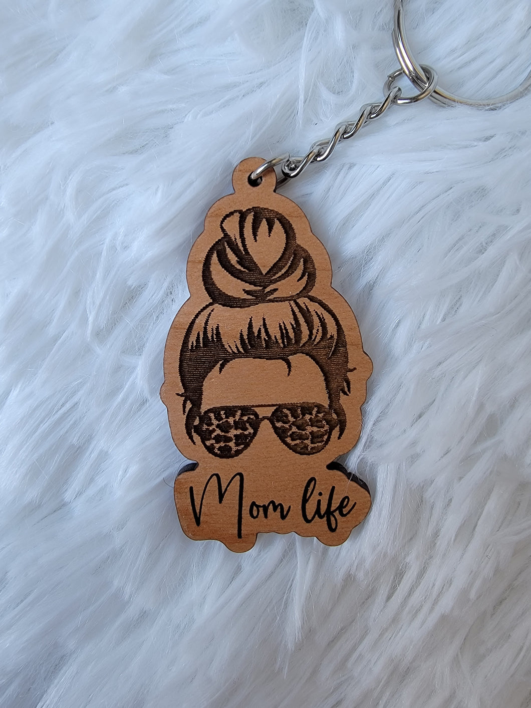 Mom Life Messy Bun Keychain