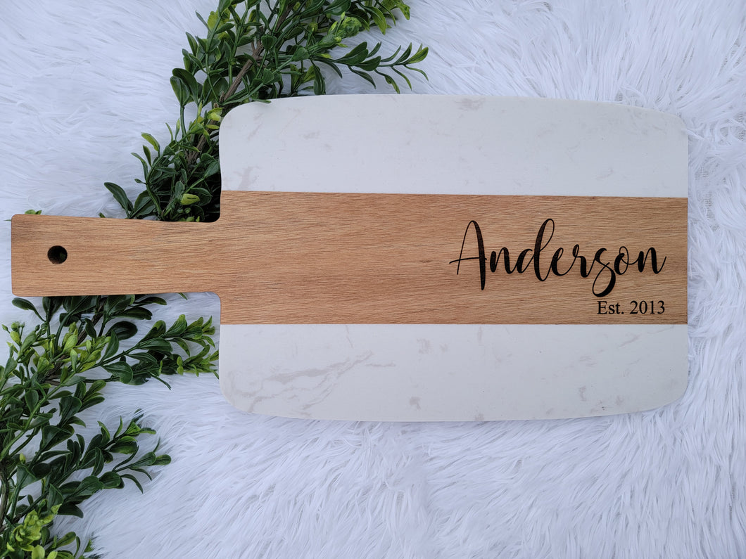 Marble and Acacia Wood Serving Board