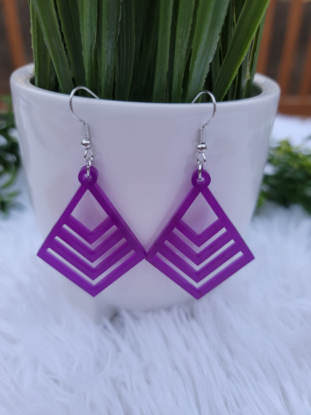 Purple Diamond Earrings