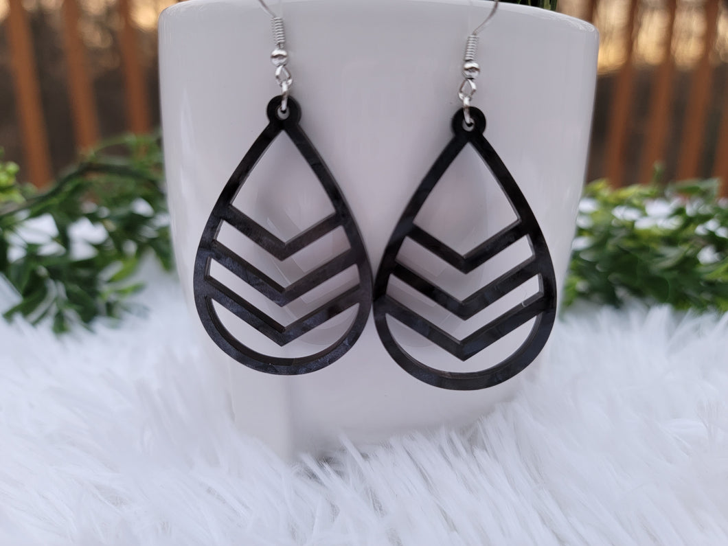 Black Teardrop Earrings