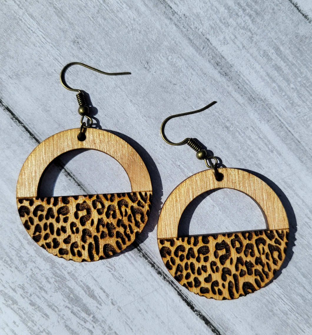 Leopard Circle Earrings