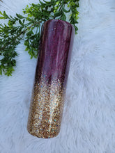 Load image into Gallery viewer, Tumbler Gift Set - 30oz Burgundy and Gold Skinny Tumbler
