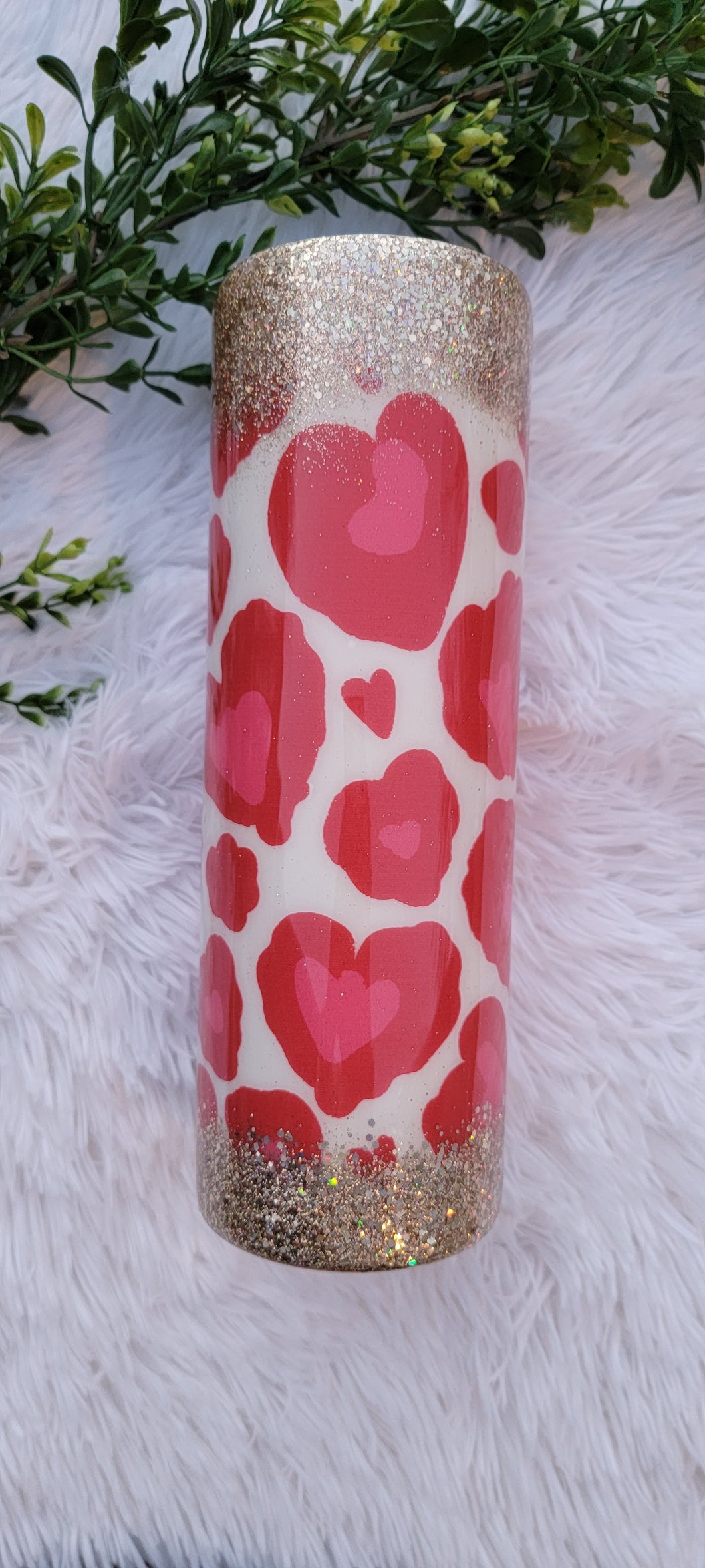 30oz Leopard Heart Skinny Tumbler