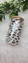 Load image into Gallery viewer, 12oz Leopard Bunny Glass Can
